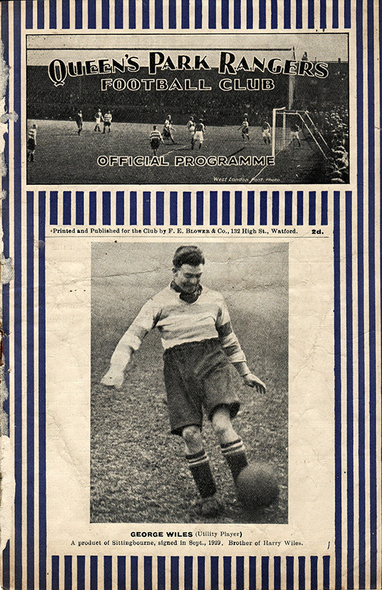 <b>Saturday, February 14, 1931</b><br />vs. Queens Park Rangers (Away)